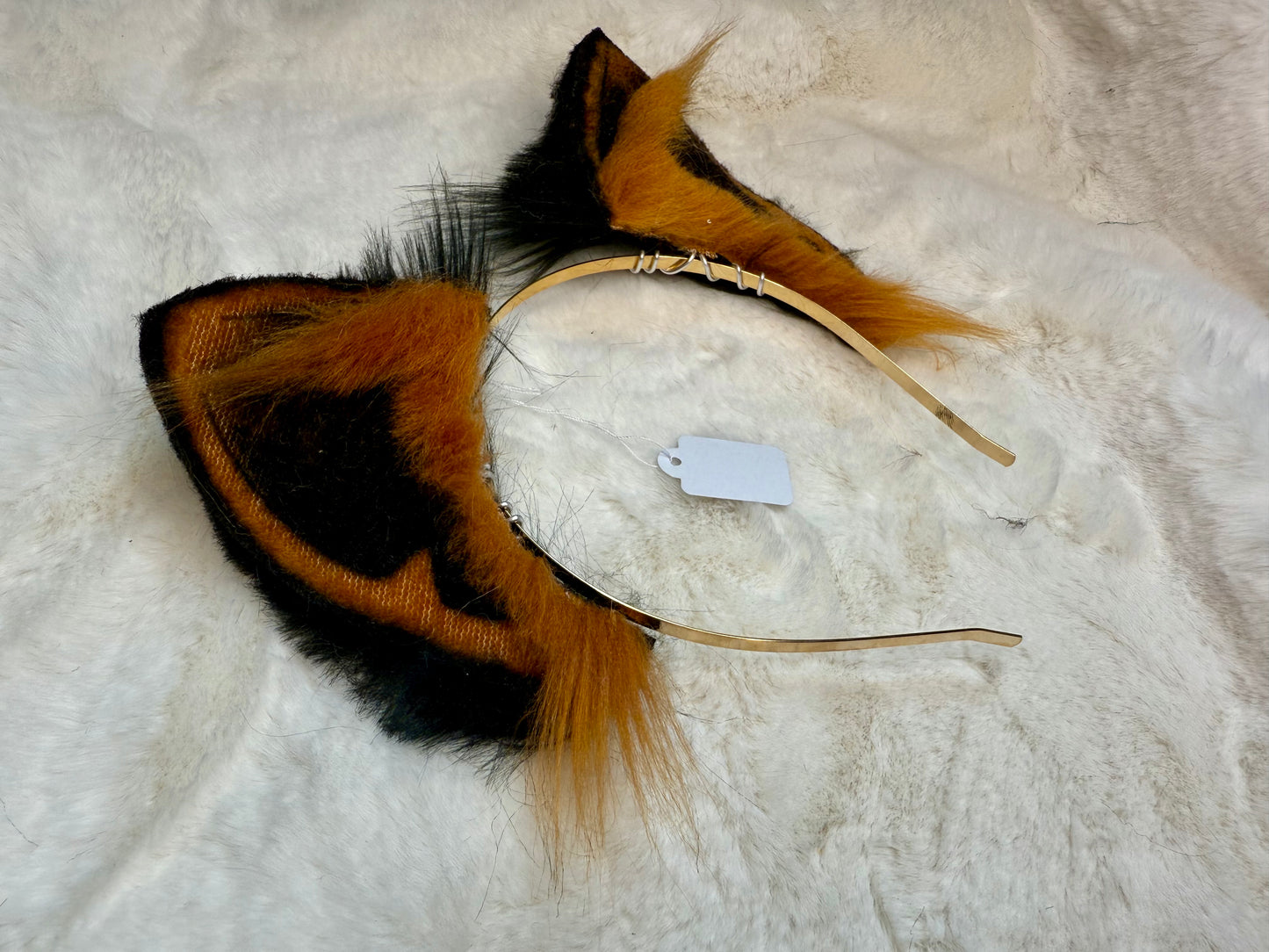 Ginger Black Faux Fur Cat Ears