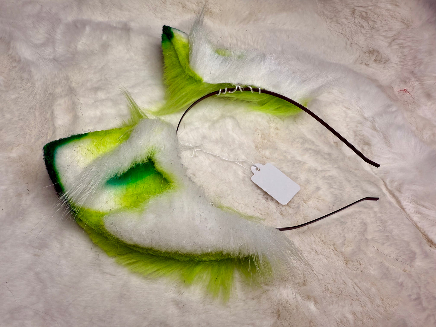 Green Faux Fur Fox Ears