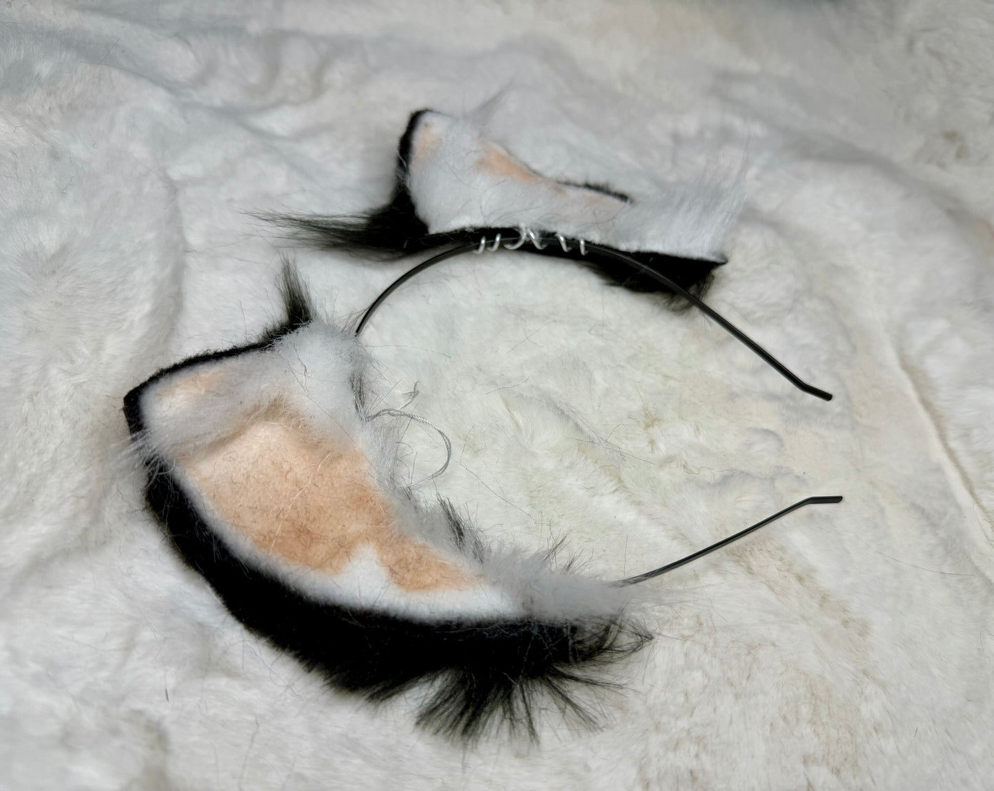 Tuxedo Faux Fur Kitten Ears