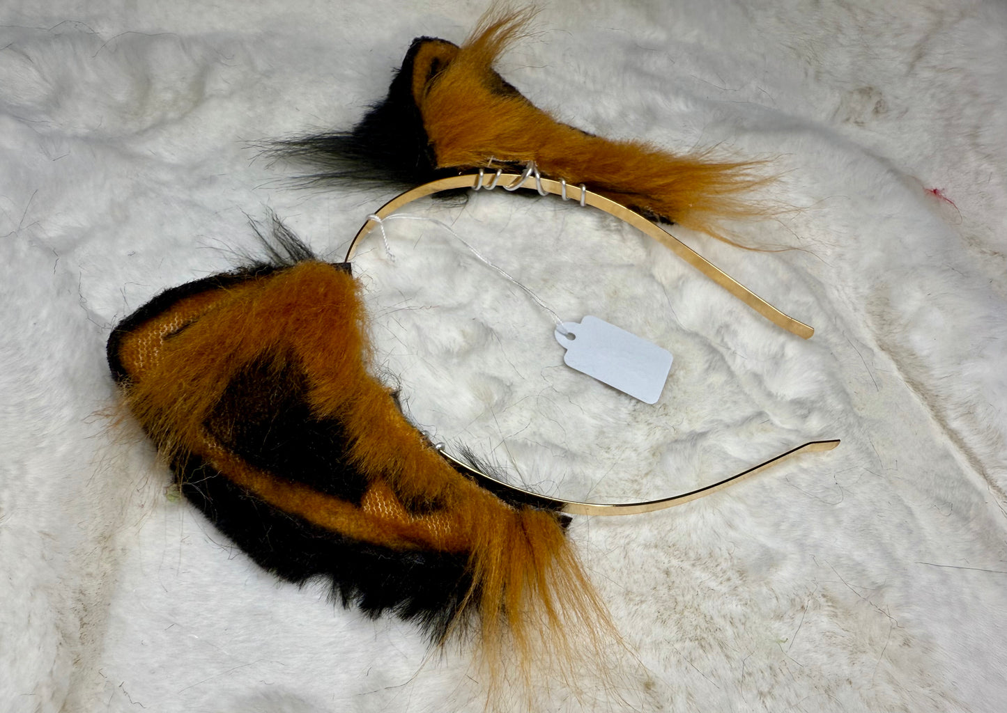 Ginger Black Faux Fur Kitten Ears