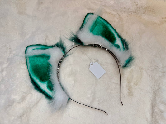 Dark Green Faux Fur Cat Ears