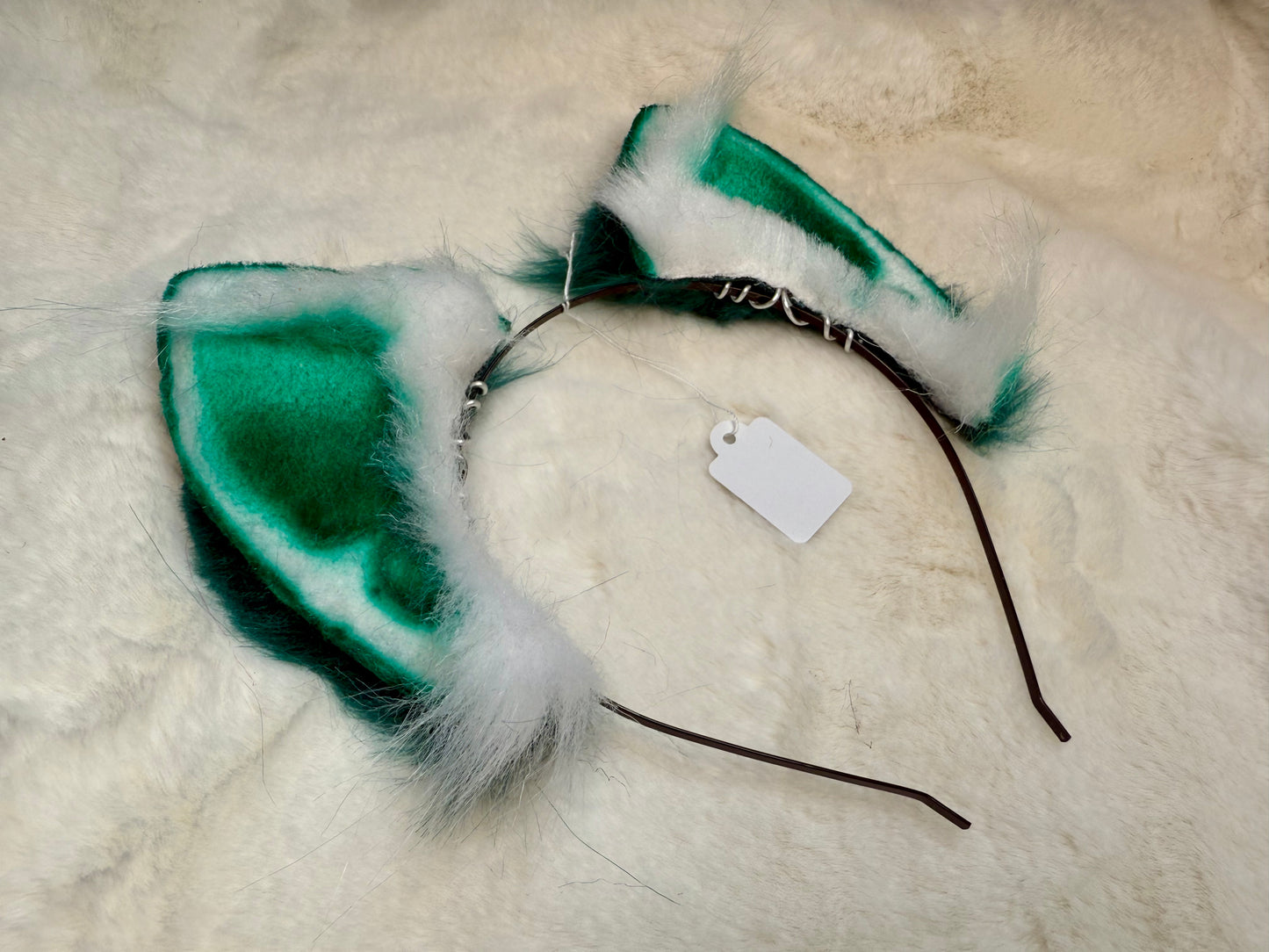 Dark Green Faux Fur Cat Ears