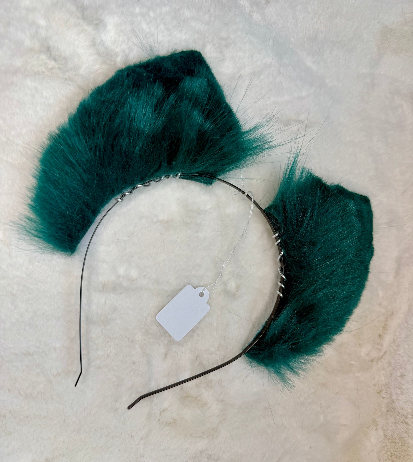 Dark Green Faux Fur Cat Ears