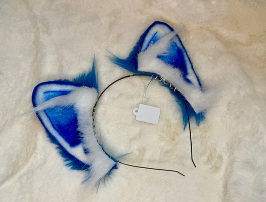 Blue Faux Fur Cat Ears