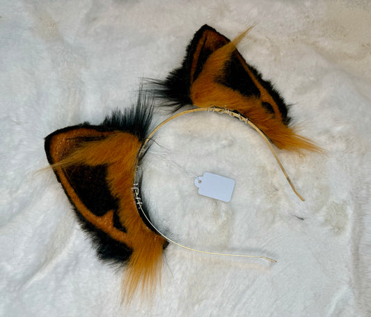Ginger Black Faux Fur Cat Ears
