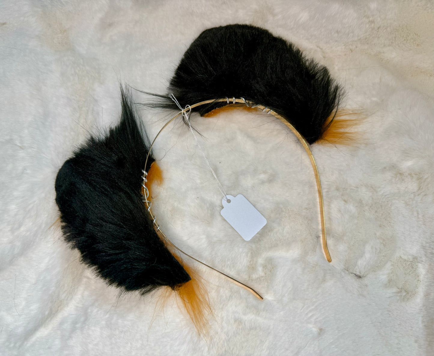 Ginger Black Faux Fur Cat Ears
