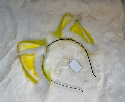 Yellow Faux Fur Cat Ears