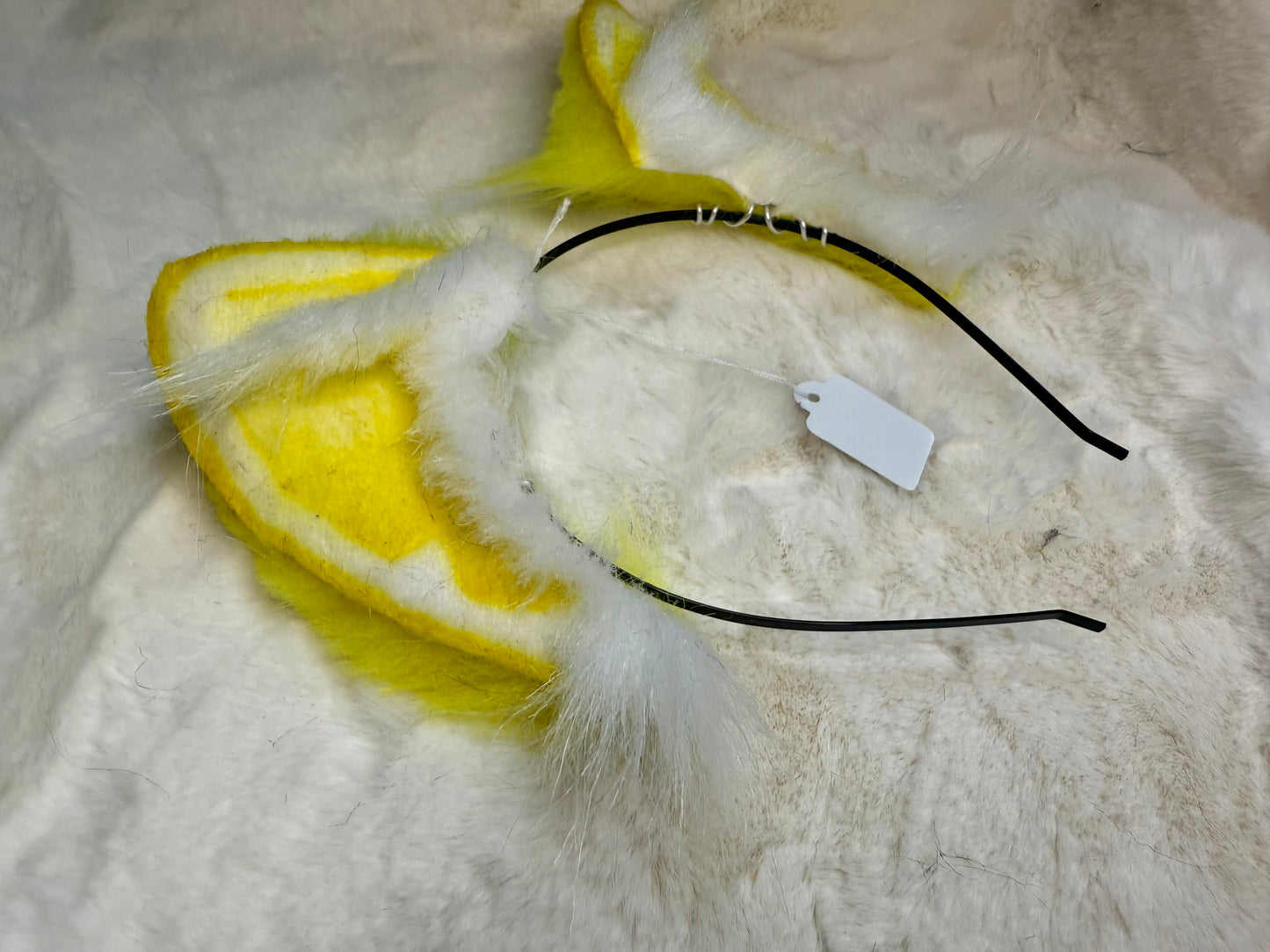 Yellow Faux Fur Cat Ears