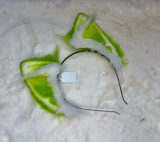 Lime Faux Fur Cat Ears
