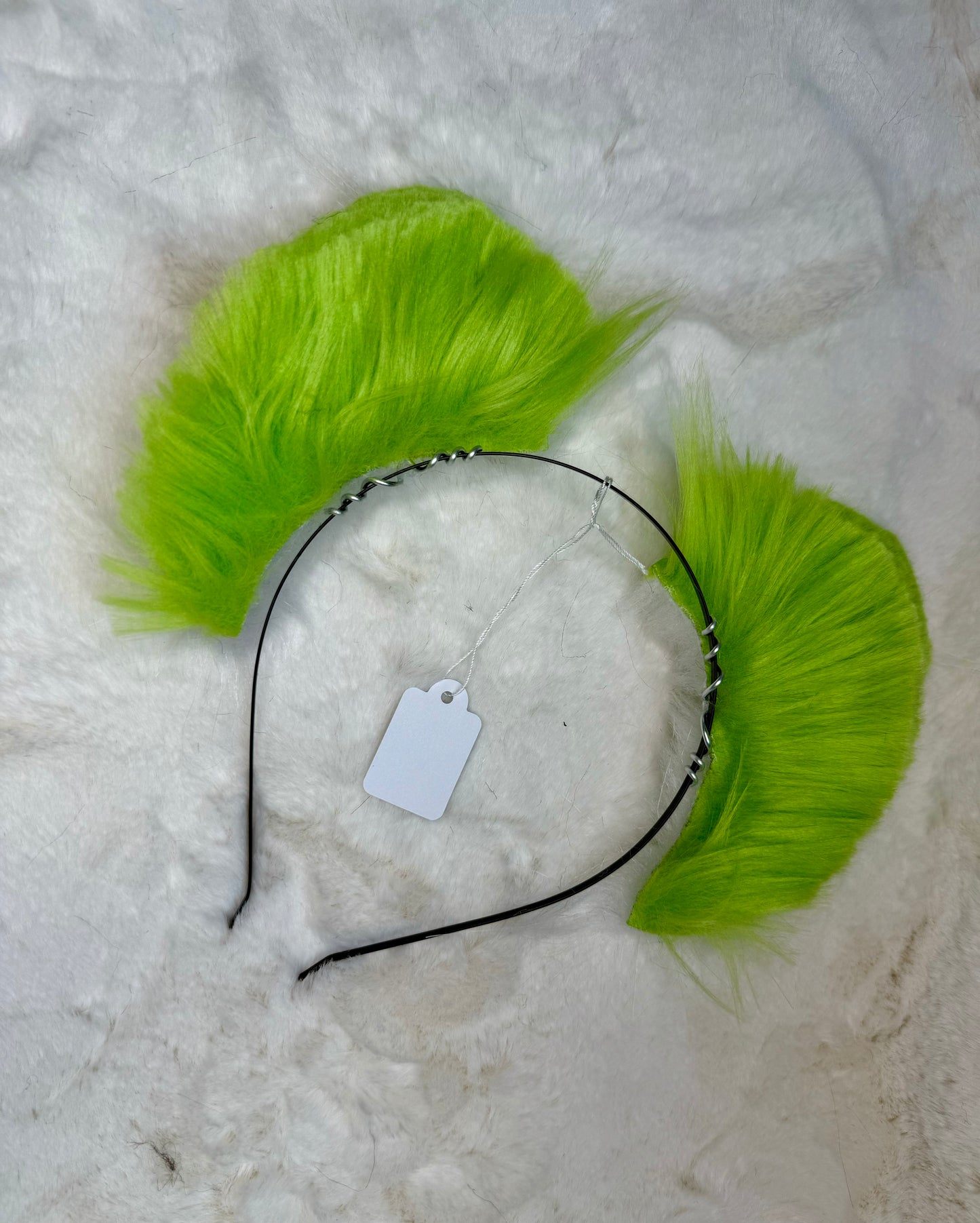 Lime Faux Fur Cat Ears