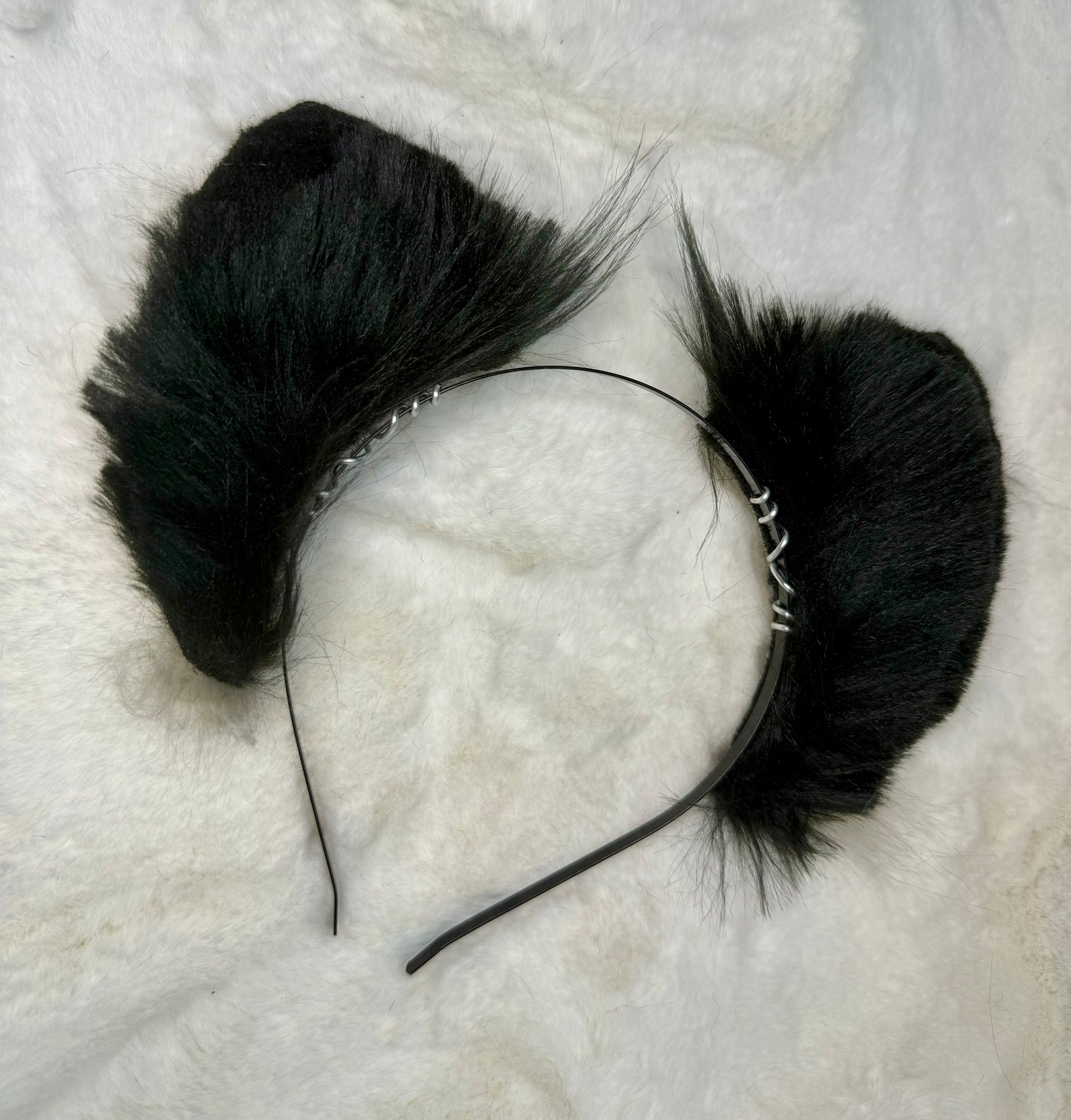 Grey Black Faux Fur Cat Ears