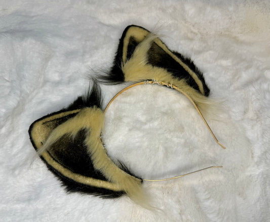 Tan Black Faux Fur Cat Ears