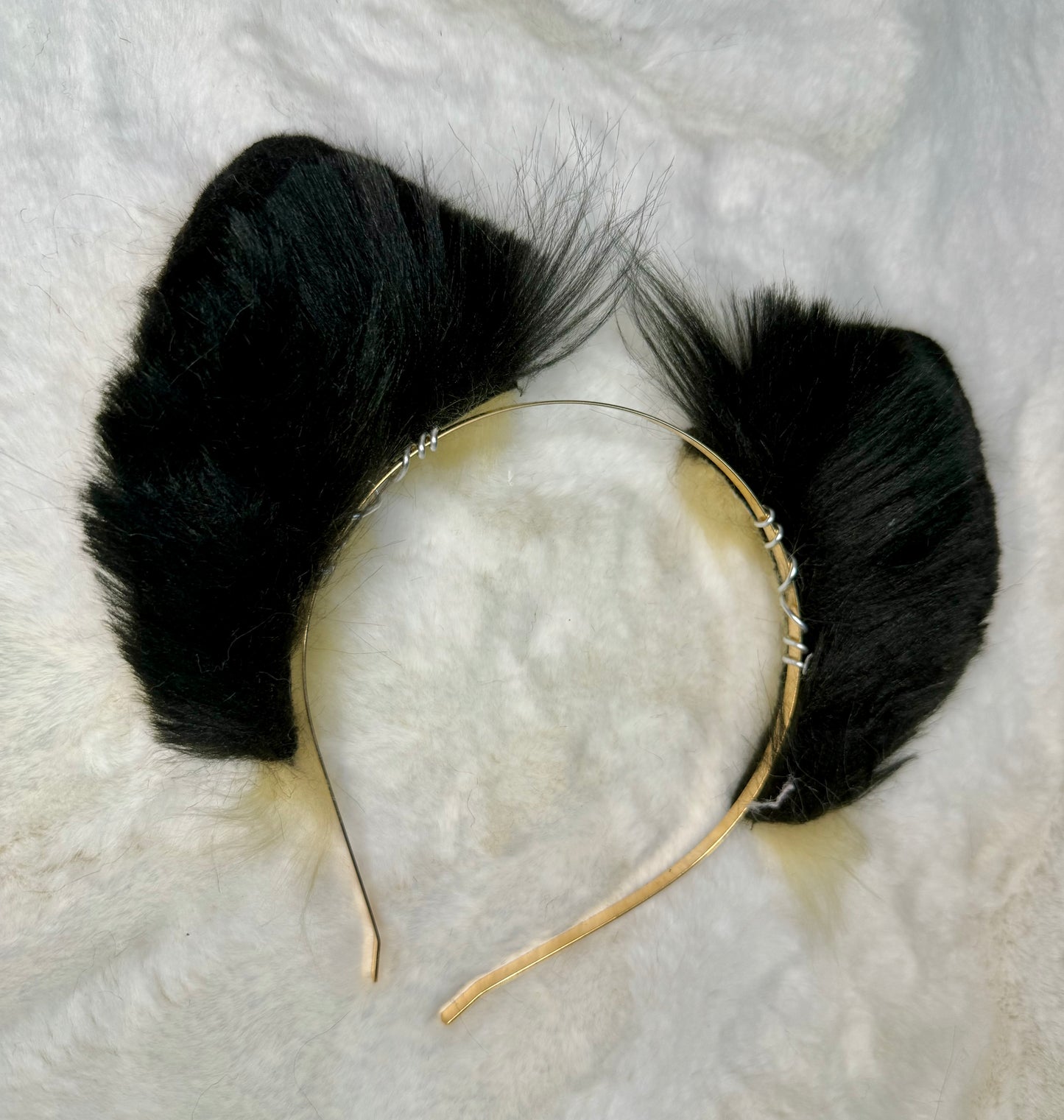 Tan Black Faux Fur Cat Ears