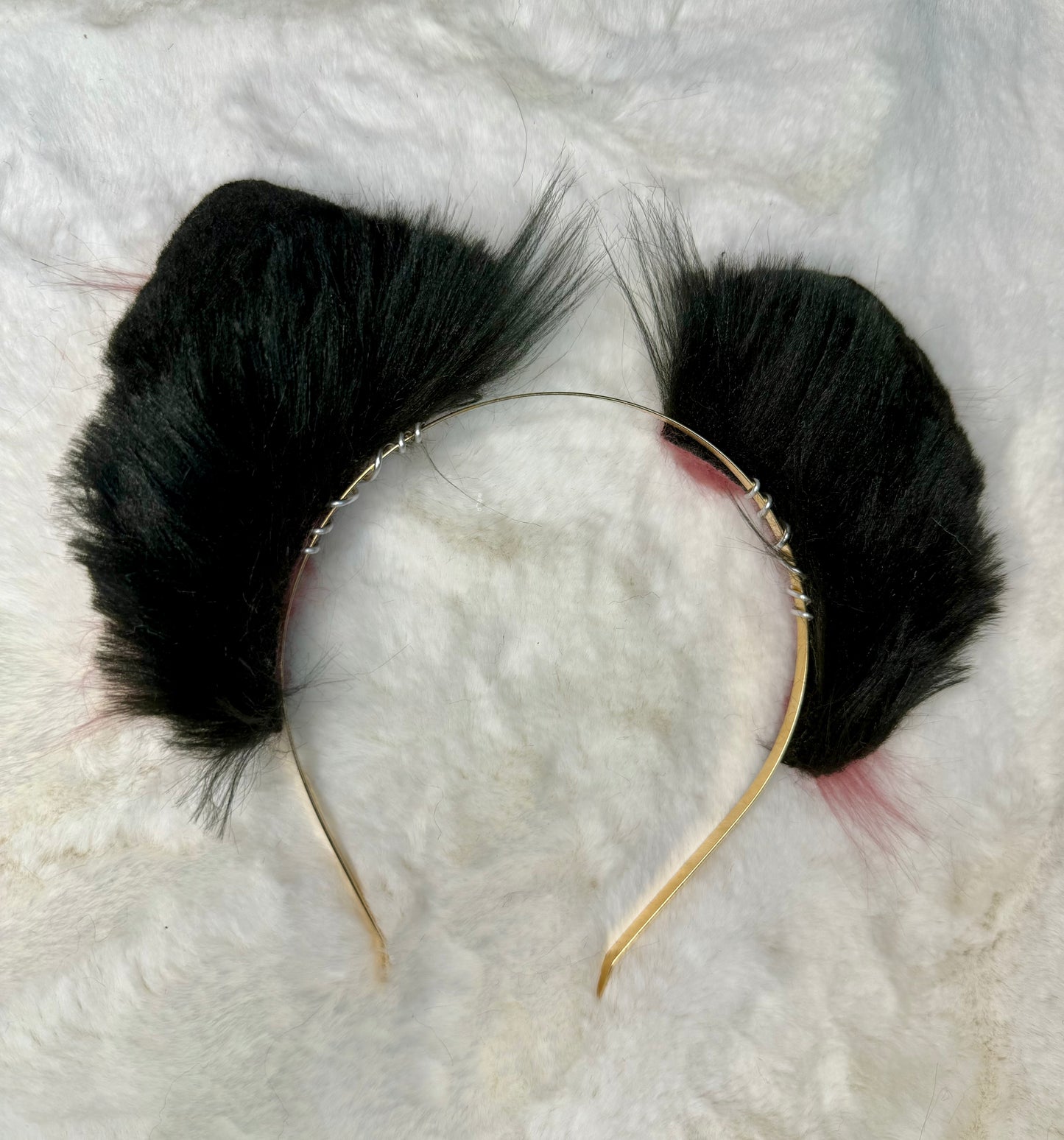 Wine Black Faux Fur Cat Ears