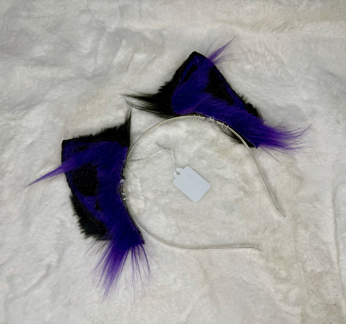 Purple Black Faux Fur Kitten Ears