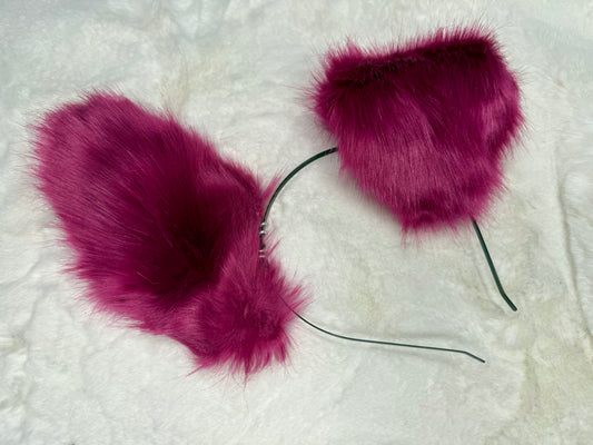 Fuschia Pink Floppy Puppy Ears