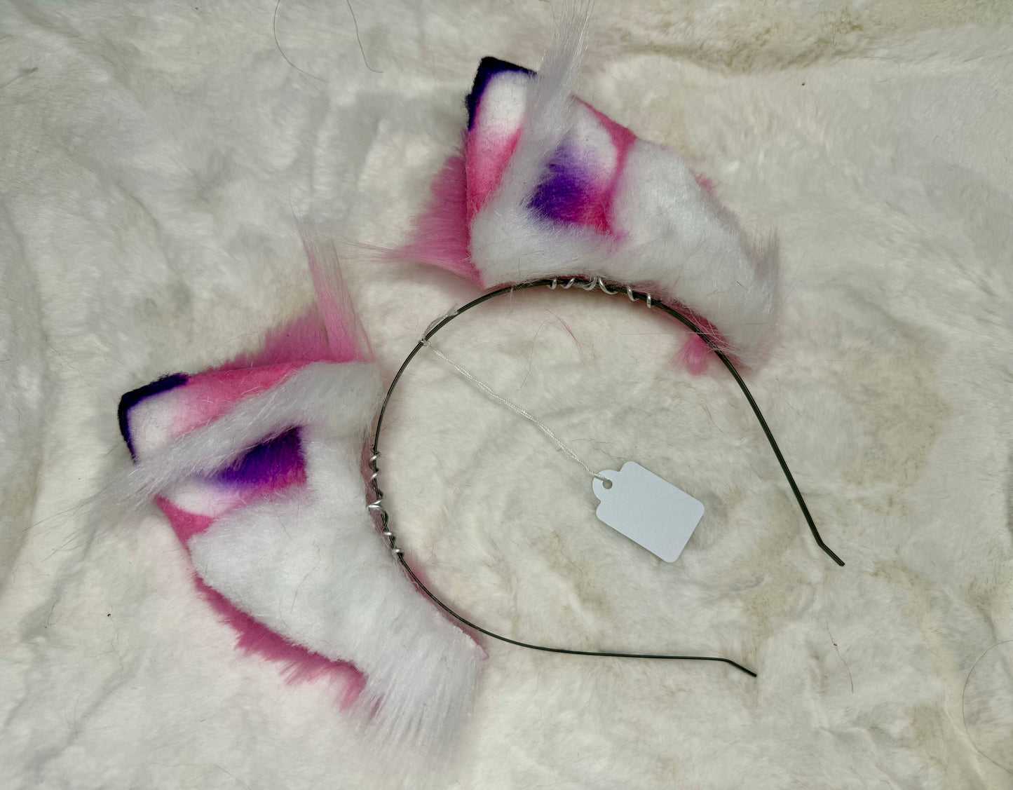 Pink Purple Faux Fur Fox Ears