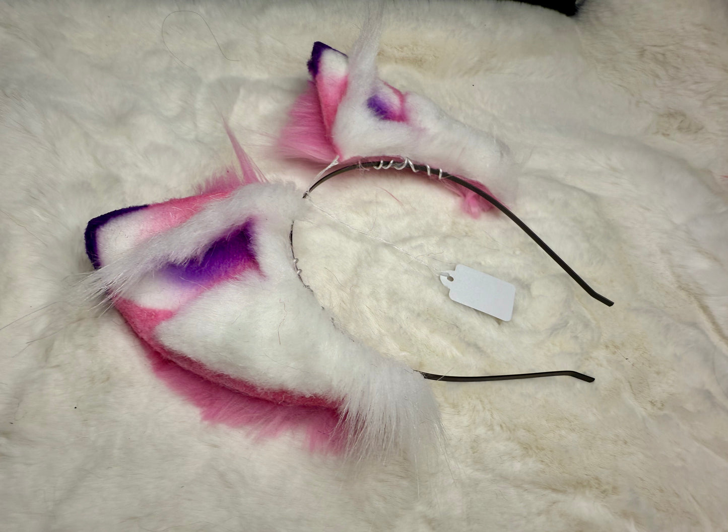 Pink Purple Faux Fur Fox Ears