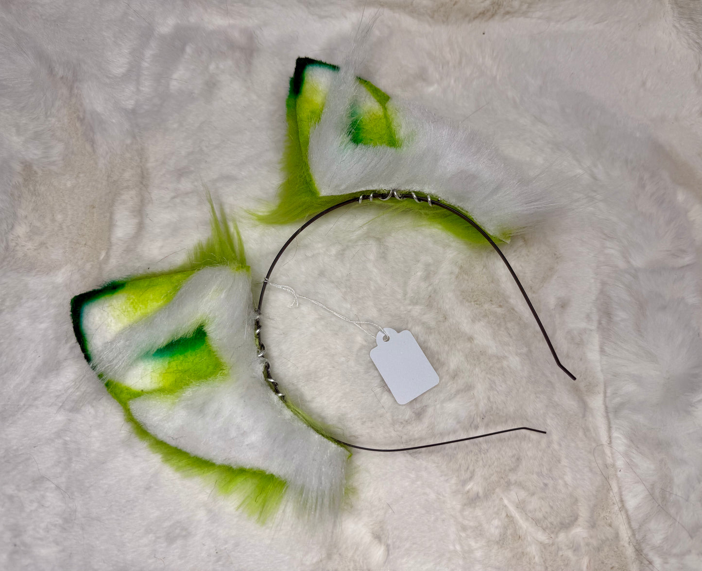 Green Faux Fur Fox Ears
