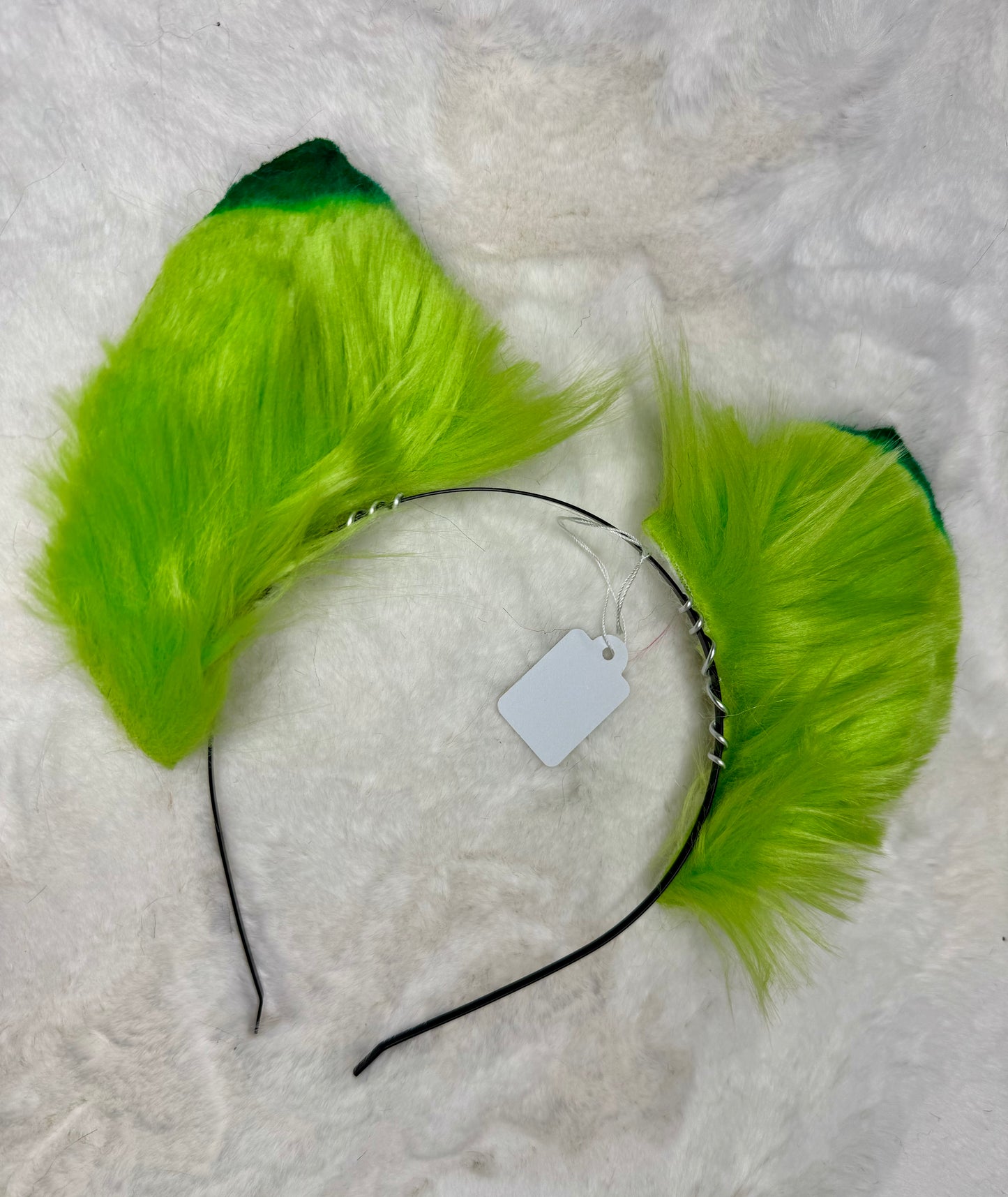 Green Faux Fur Fox Ears