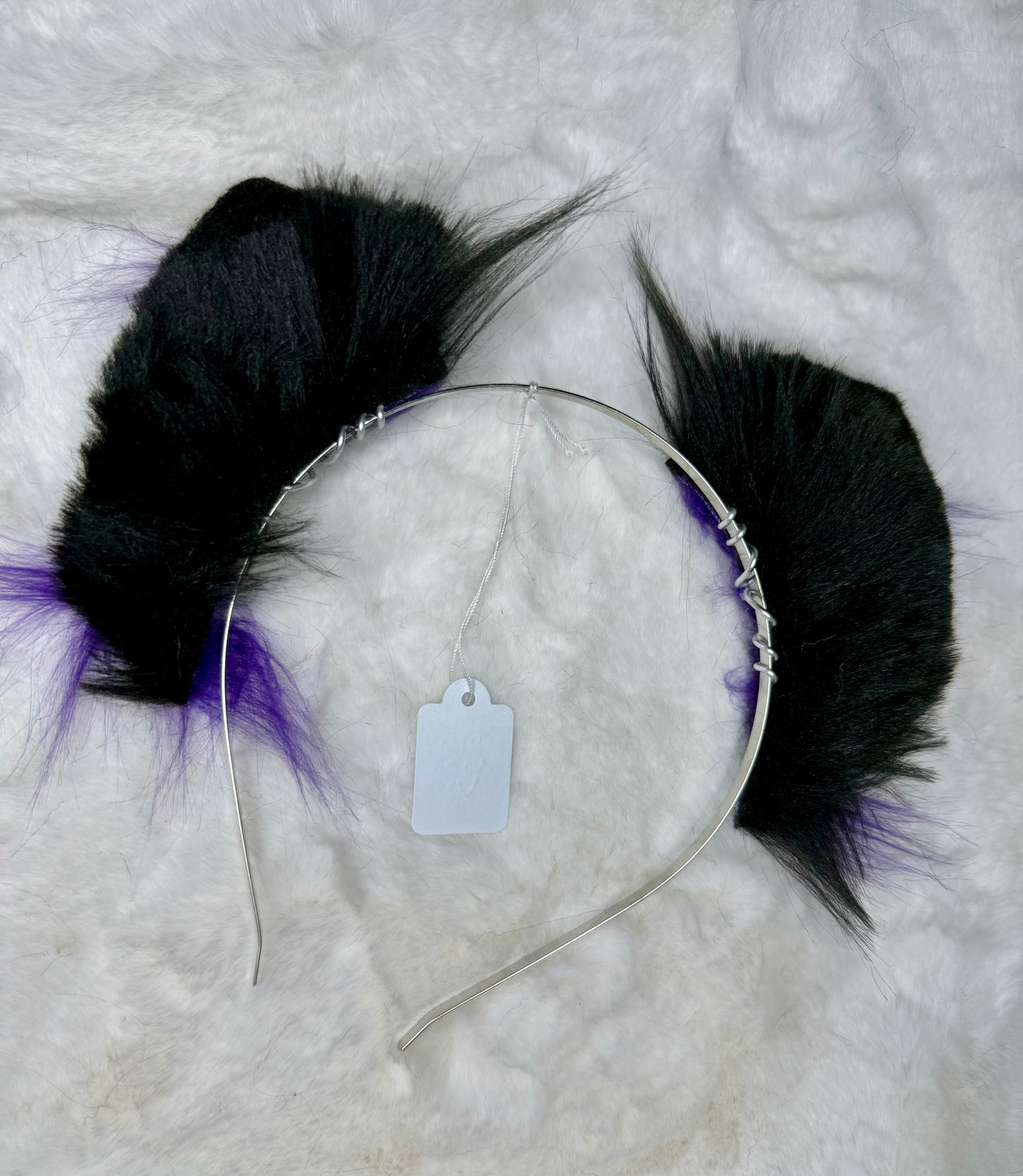 Purple Black Faux Fur Kitten Ears