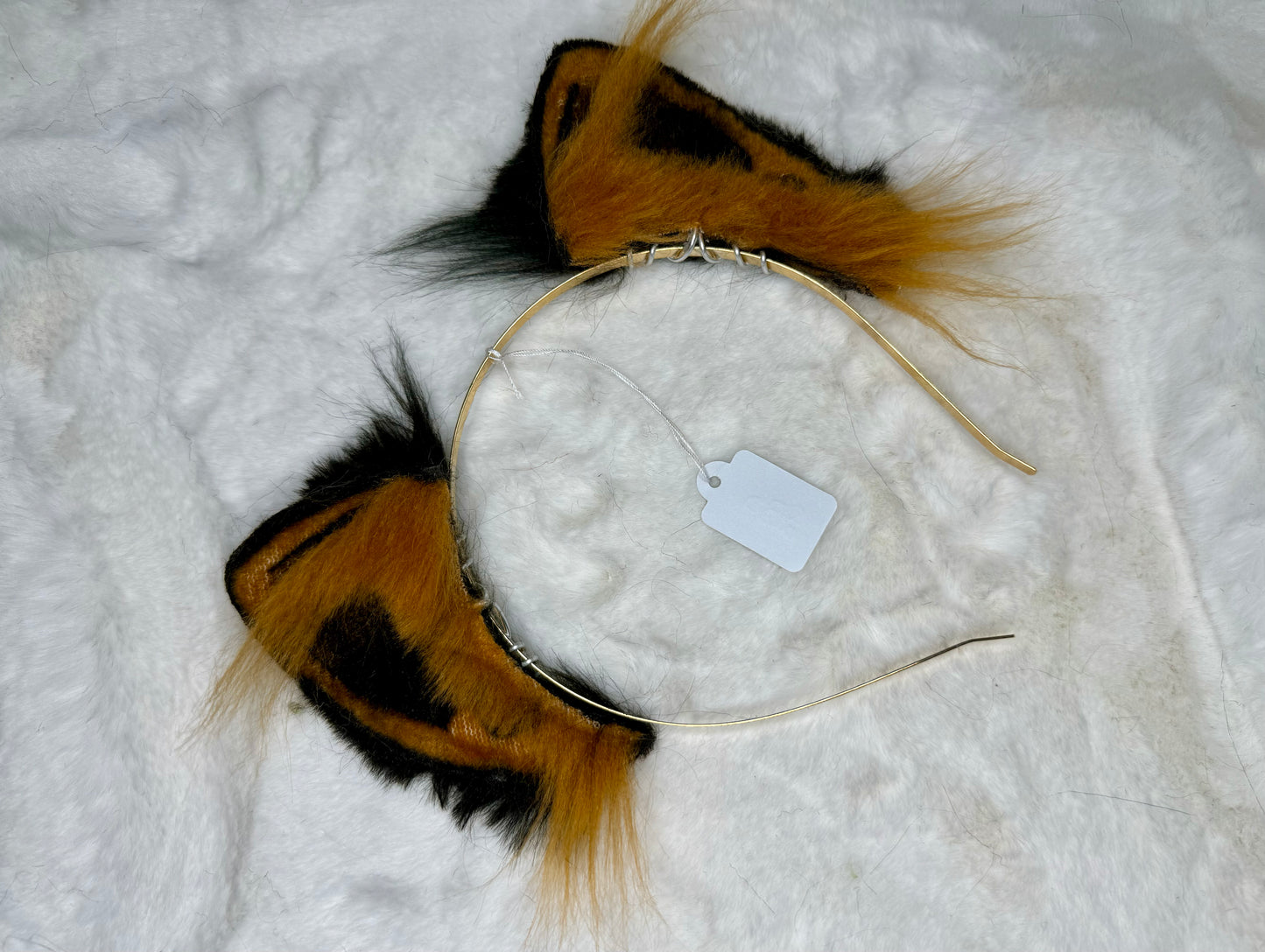 Ginger Black Faux Fur Kitten Ears