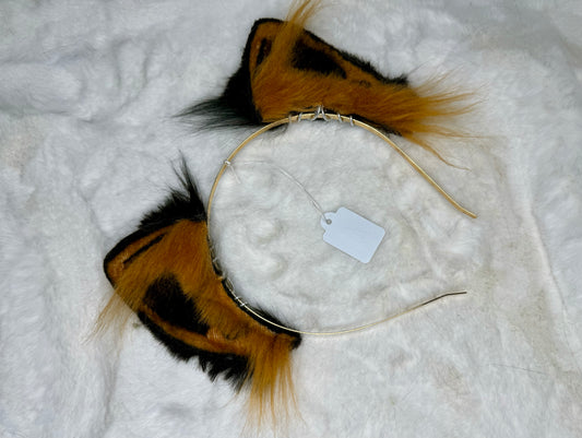 Ginger Black Faux Fur Kitten Ears