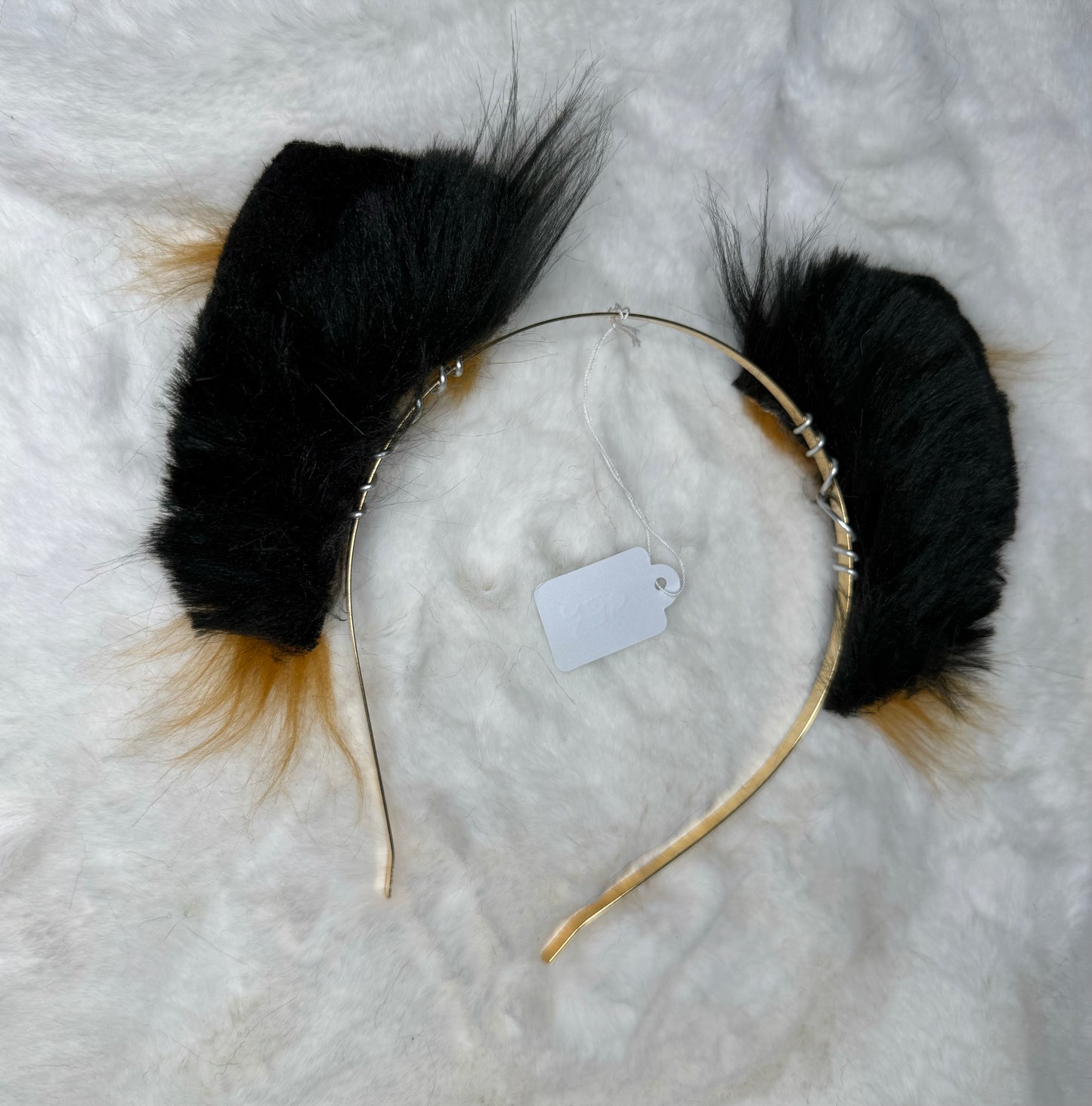 Ginger Black Faux Fur Kitten Ears