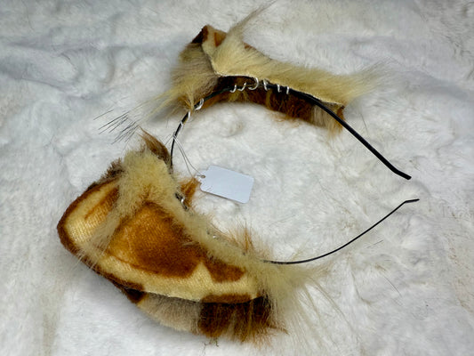 Speckled Brown Faux Fur Kitten Ears