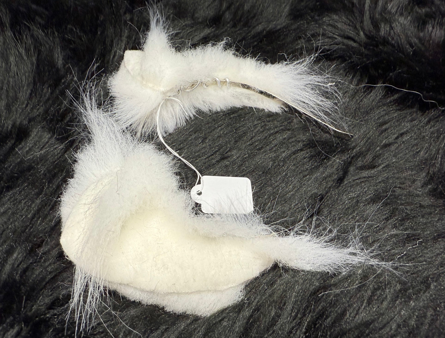 Plain White Faux Fur Kitten Ears