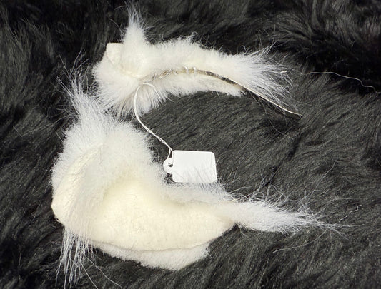 Plain White Faux Fur Kitten Ears