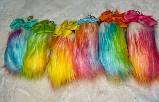 Faux Fur Tail Charm Bag Accessory