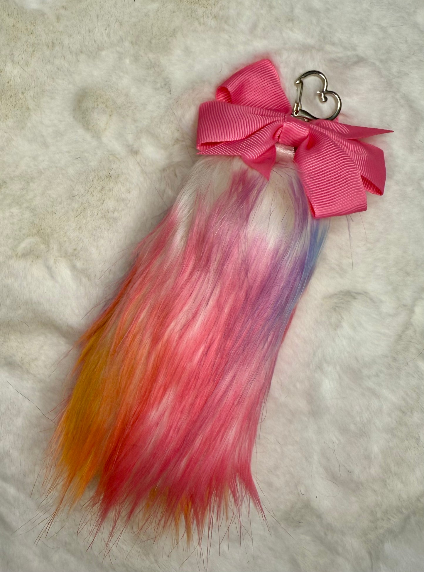 Faux Fur Tail Charm Bag Accessory