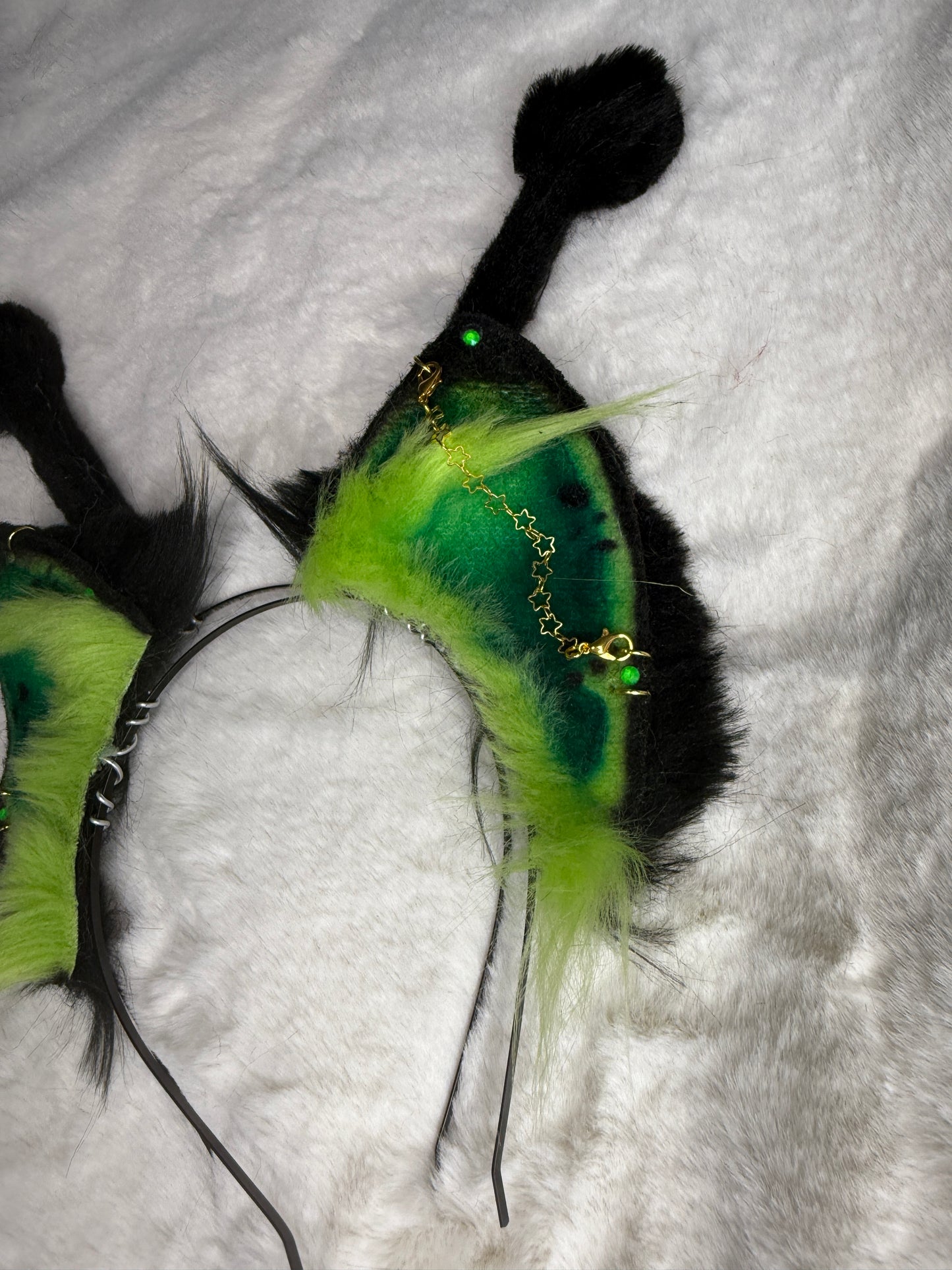 Green Glorp Alien Cat With Antennae
