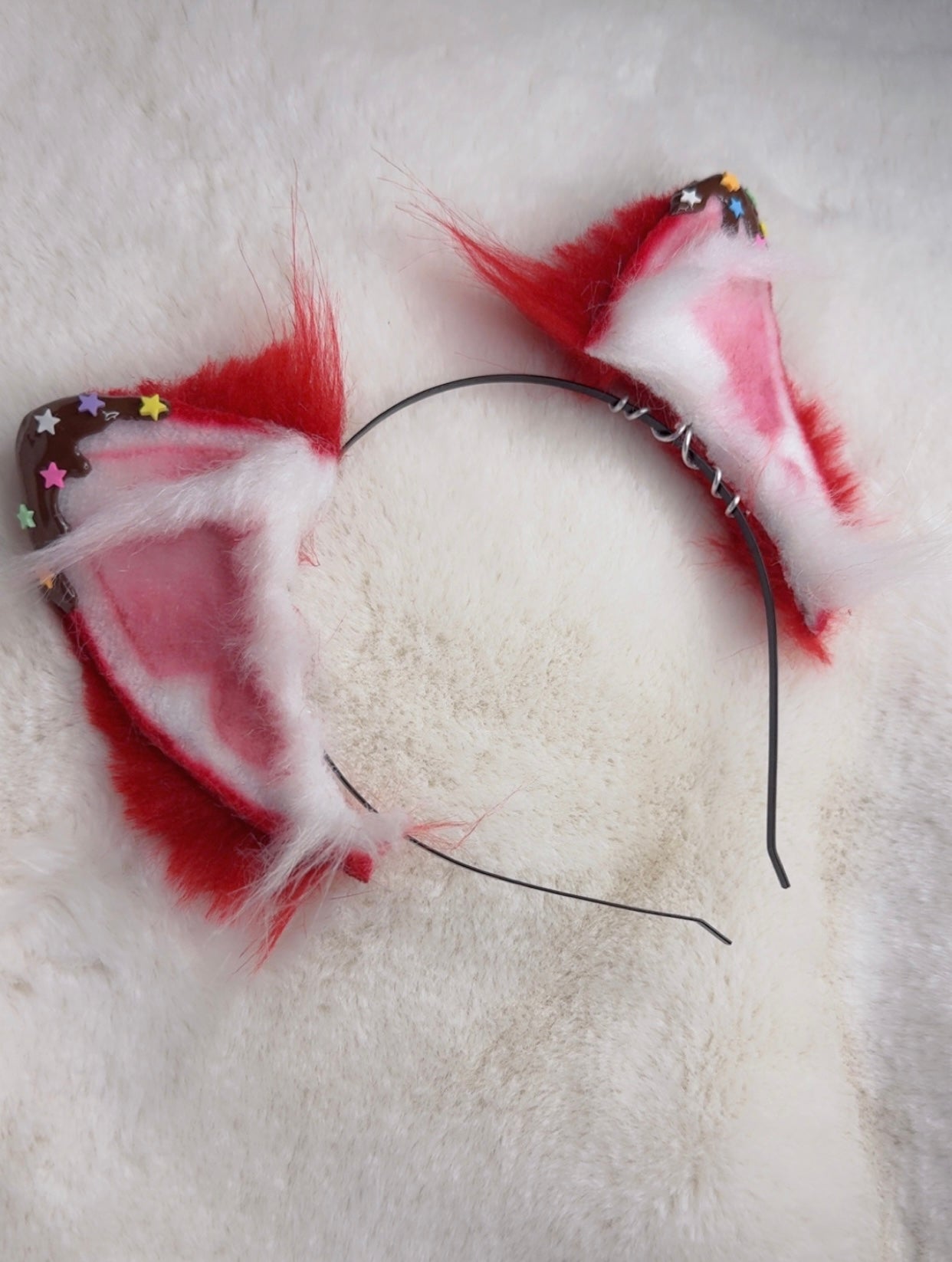 Strawberry Chocolate Kitten Ears For Cosplay Festival Larp