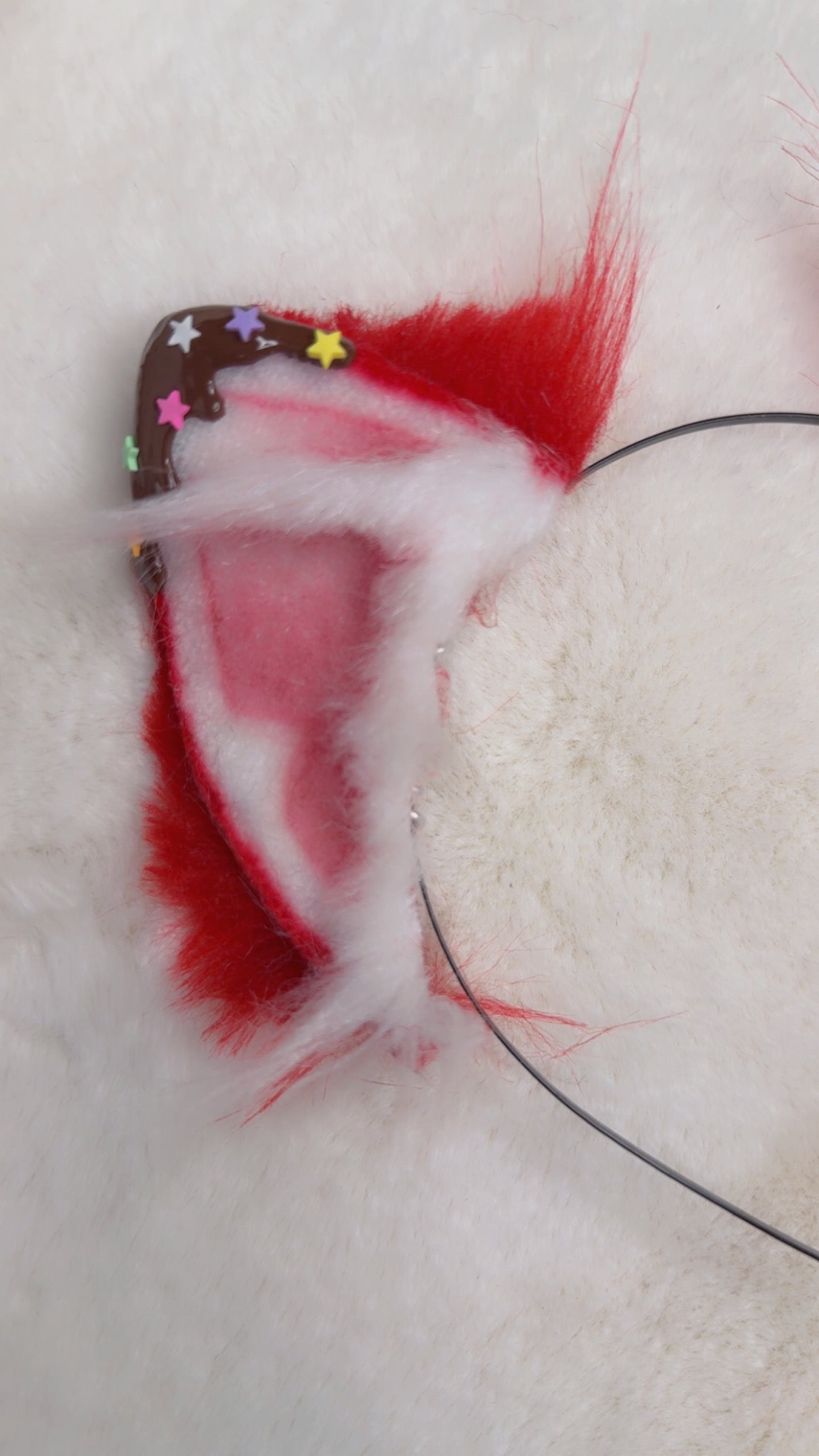 Strawberry Chocolate Kitten Ears For Cosplay Festival Larp